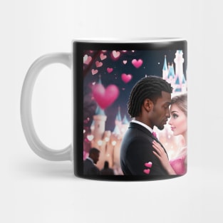 Valentine's Day, Magic mixed Race couple in a Fantasy Land Mug